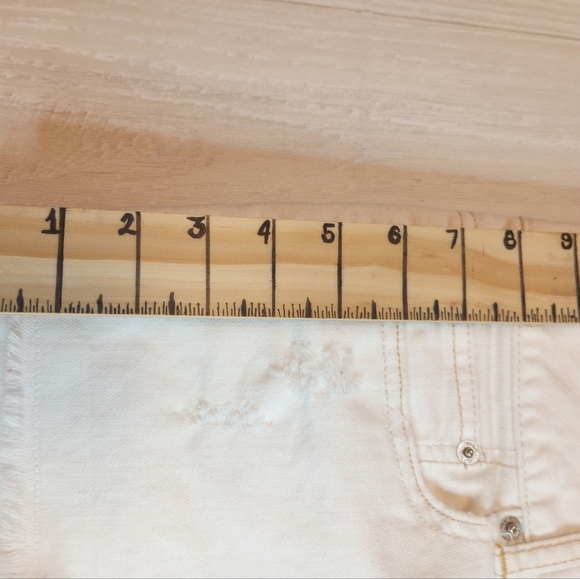 American Eagle Women's Denim Cut Off Shorts Distressed 5 Pocket Stretch White 6 - Picture 9 of 13